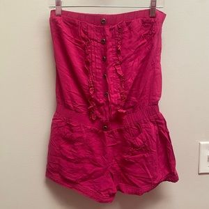 Pink Faux-Button Romper